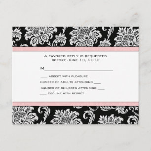 RSVP Preto e Rosas claro