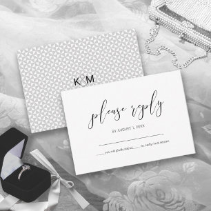 RSVP Preto RSVP de Casamento Simplesmente Minimali