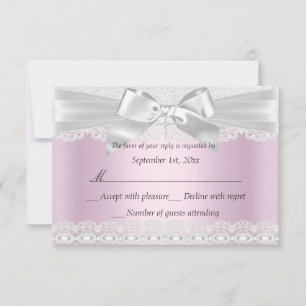 Rsvp Pretty Pink Lace Cruz Batismo 3x5