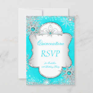 RSVP Princesa Quinceanera Aqua Blue Teal