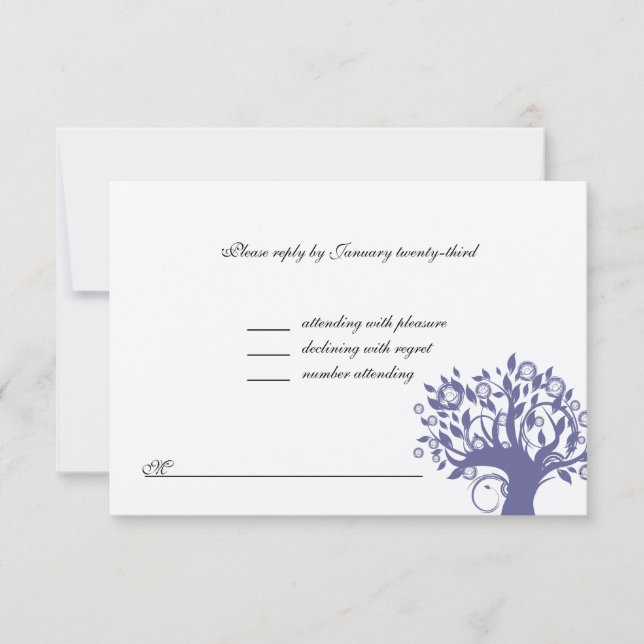 RSVP Purple 669 do Casamento da Árvore da Vida (Frente)