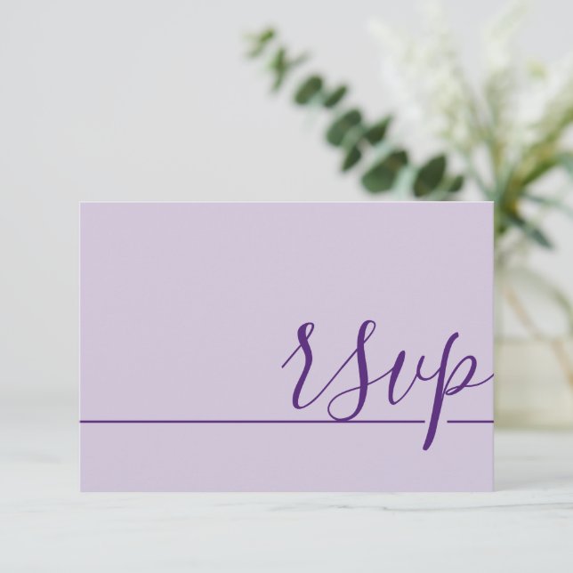 RSVP Purple Lilac de Casamento Simples (Em pé/Frente)