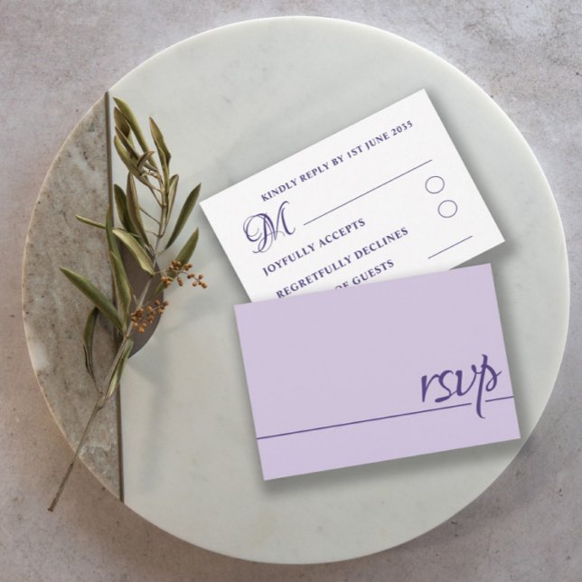 RSVP Purple Lilac de Casamento Simples (Criador carregado)