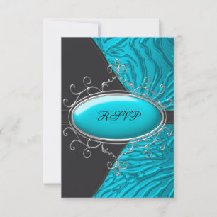 RSVP Quinceañera Azul Turquesa Zebra
