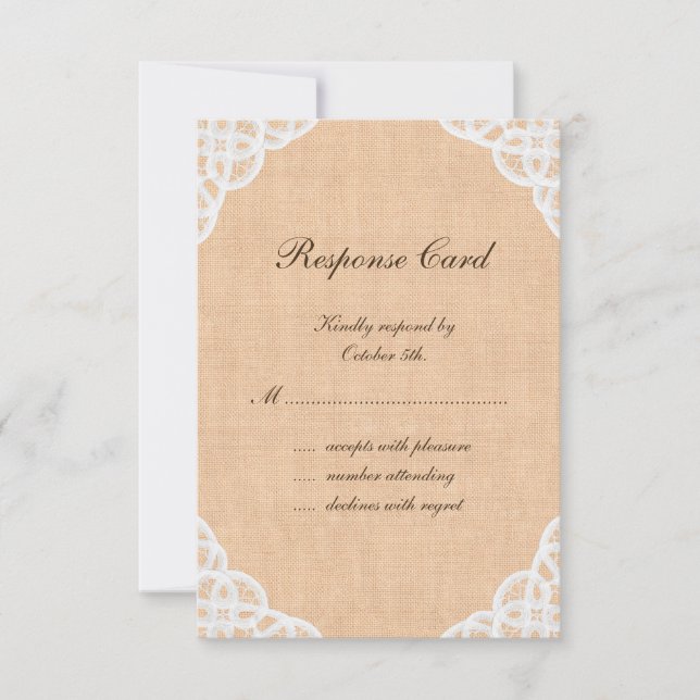 RSVP Race & Burlap Rustic (Frente)