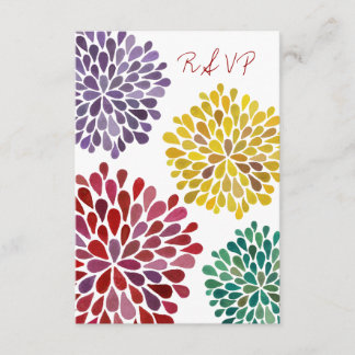 RSVP Rainbow Flower Blossoms Wedcard