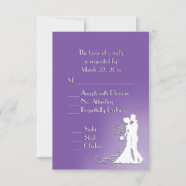 RSVP Real RPúrpura da Noiva e do Groom com Menu