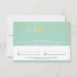 RSVP REPLY na moda rustic mini gold confetti mini