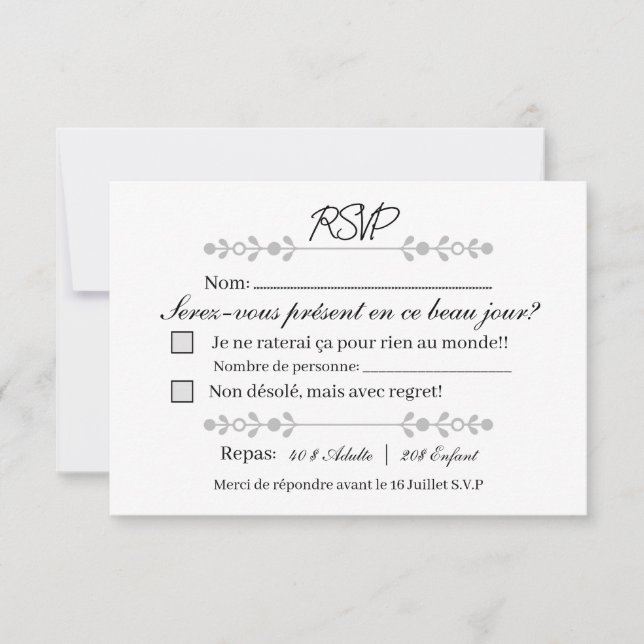 RSVP ! Réponse (Frente)