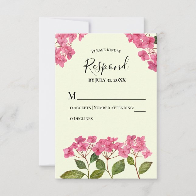 RSVP Responde Hydrangea Lacecaps, Cor de Água Rosa (Frente)