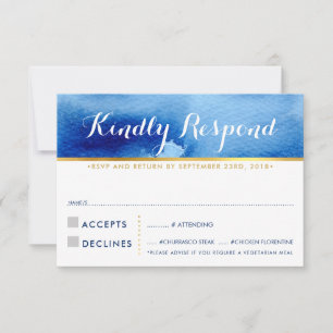 RSVP RESPONDER na moda azul-aquarela