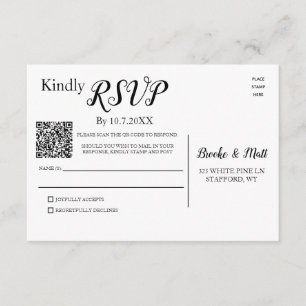 RSVP Responder scannear código QR ou enviar cartão de r