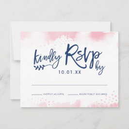 RSVP RESPOSTA CARTÃO na moda marinho cor-de-água r