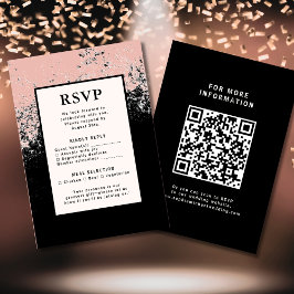RSVP Resposta de Casamento Cartão QR Código de Ele