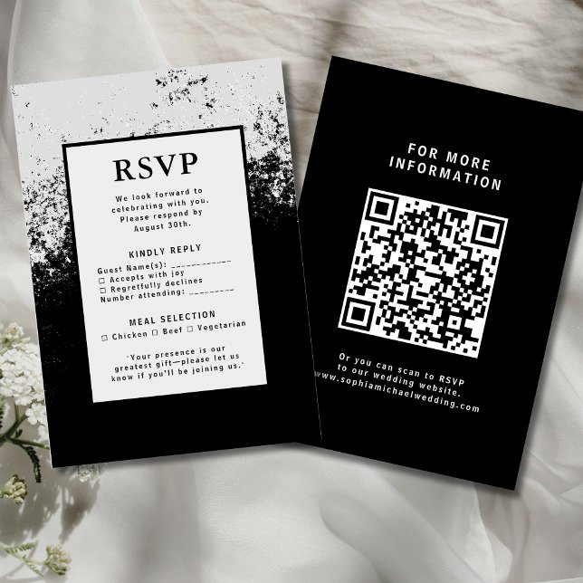 RSVP Resposta de Casamento Cartão QR Código de Ele (Criador carregado)