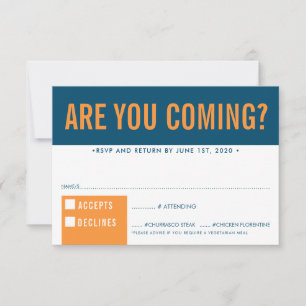 RSVP RESPOSTA diversão em negrito bloco azul escur