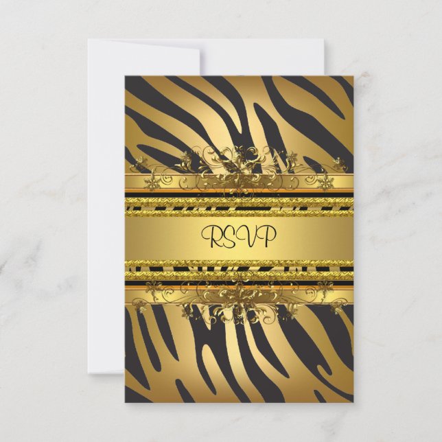 RSVP Resposta do Partido Zebra Dourado Negro (Frente)
