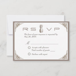 RSVP | Resposta Nupcial Elegante De Ananás Vintage