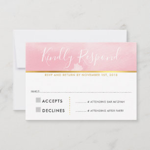 RSVP RESPOSTA PLACA de resposta embebida em água c
