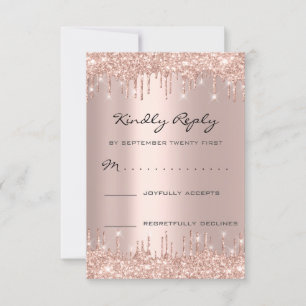 RSVP Rosa Blush Drives Glitter Bridal Aniversário