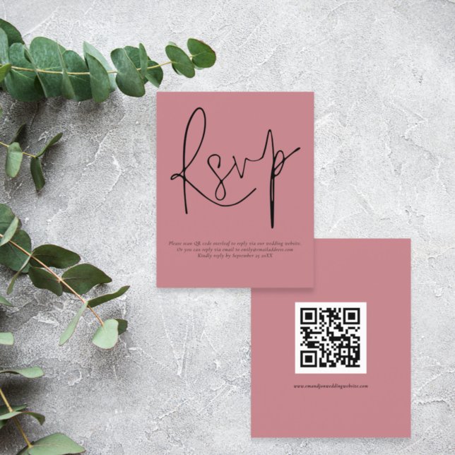 RSVP Rosa de Casamento de Script de Código QR Simp (Criador carregado)