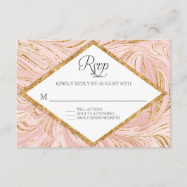 RSVP Rosa Dourado Faux Glitter Marble Blush Paper