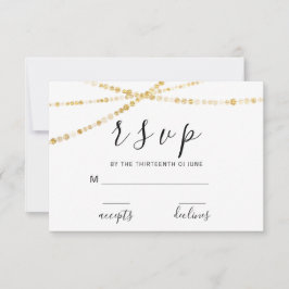 RSVP Rosa Floral Preto e Branco Luzes Douradas Del