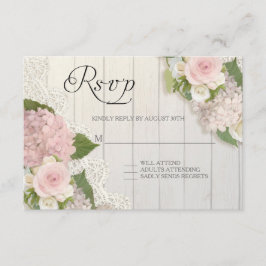 RSVP Rosas Rosa Hydrangea Lace Wooden Floral