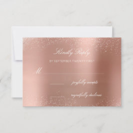 RSVP Rose Blush Branco Brilho Festa de Casamento1
