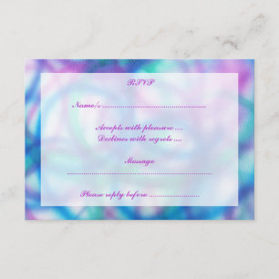 RSVP Roxo, Teal e Azul.
