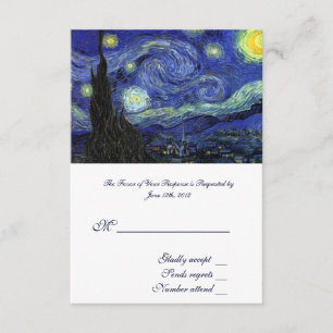 RSVP RSVP, cartão de aceitação de casamento, Noite Estr