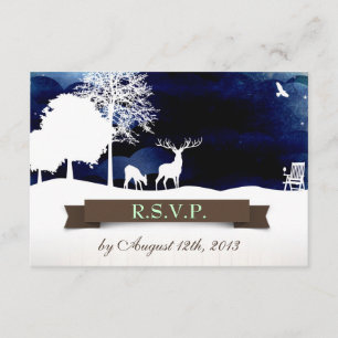 RSVP Rustic Campground Wedding com Veado e Árvores
