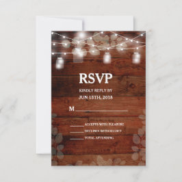 RSVP Rustic Mason Jars String Luzes De Casamento Cartão