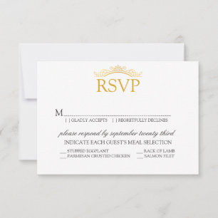RSVP Script Dourado Elegante de Casamento Real