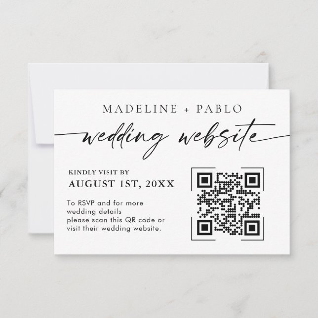 RSVP Script Mimalista de Cartão de Website Casamento de (Frente)