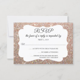 RSVP Seu Rosa de Fab Glitter do Dia Dourado