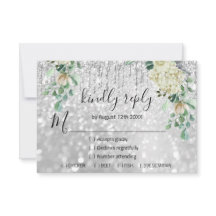 RSVP Silver Weding Glitter Bridal Mint Glitter