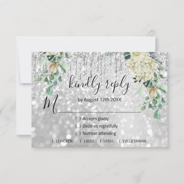 RSVP Silver Weding Glitter Bridal Mint Glitter (Frente)