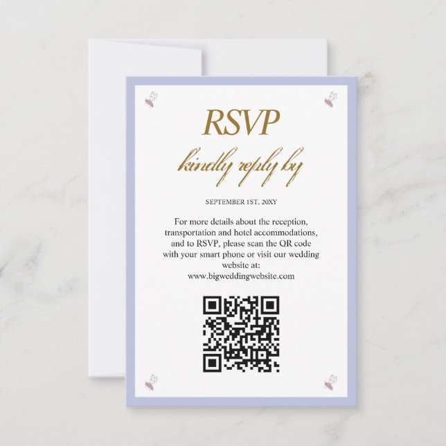 RSVP Simples Cartão de Gabinete de Casamento de Código  (Frente)