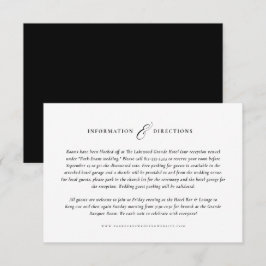 RSVP Simples cartão de informações de casamento preto e