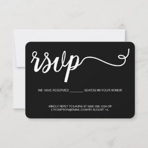 RSVP Simples Preto (sem envio pelo correio) Assent