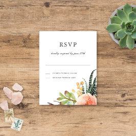 RSVP Suculente de Aquarela Elegante | Resposta De 