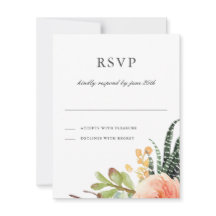 RSVP Suculente de Aquarela Elegante | Resposta De 