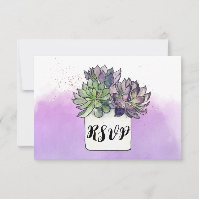 RSVP Suculente de Cactus Verde Roxo (Frente)