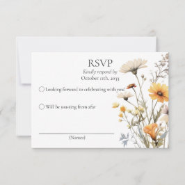 RSVP — tema de casamento botânico amarelo de flore
