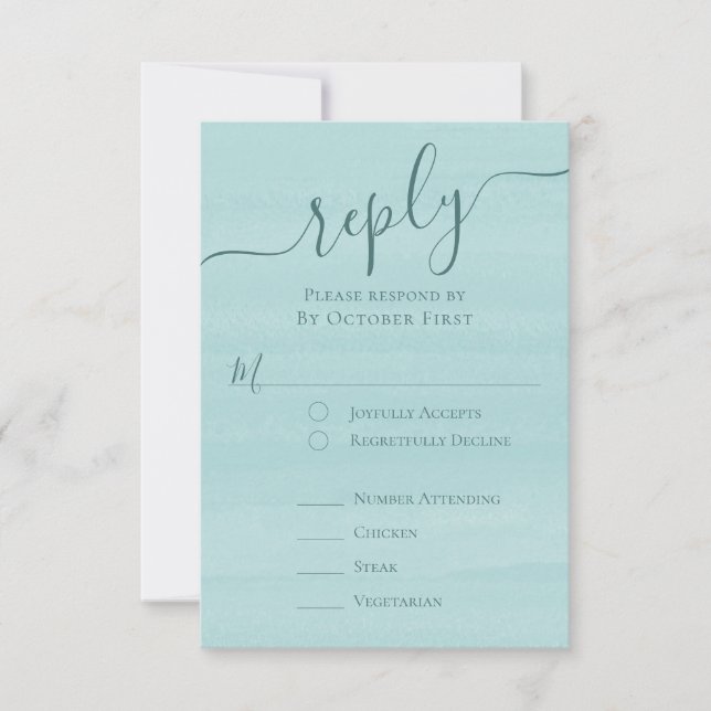 RSVP Turquoise Clássica do Código QR Elegante (Frente)