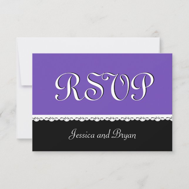 RSVP V16 de Casamento de Locais NEGROS (Frente)
