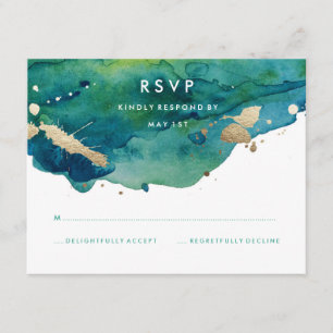 RSVP Verde Azul e Splatter Dourado