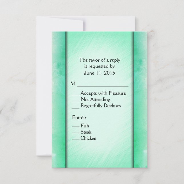 RSVP Verde de Classe Elegante com Menu (Frente)