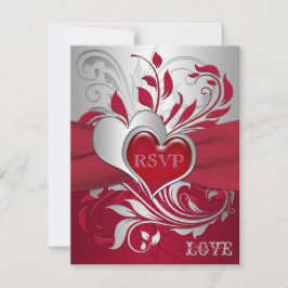 RSVP Vermelho, Pergaminhos Prateados, Cartão de Respost